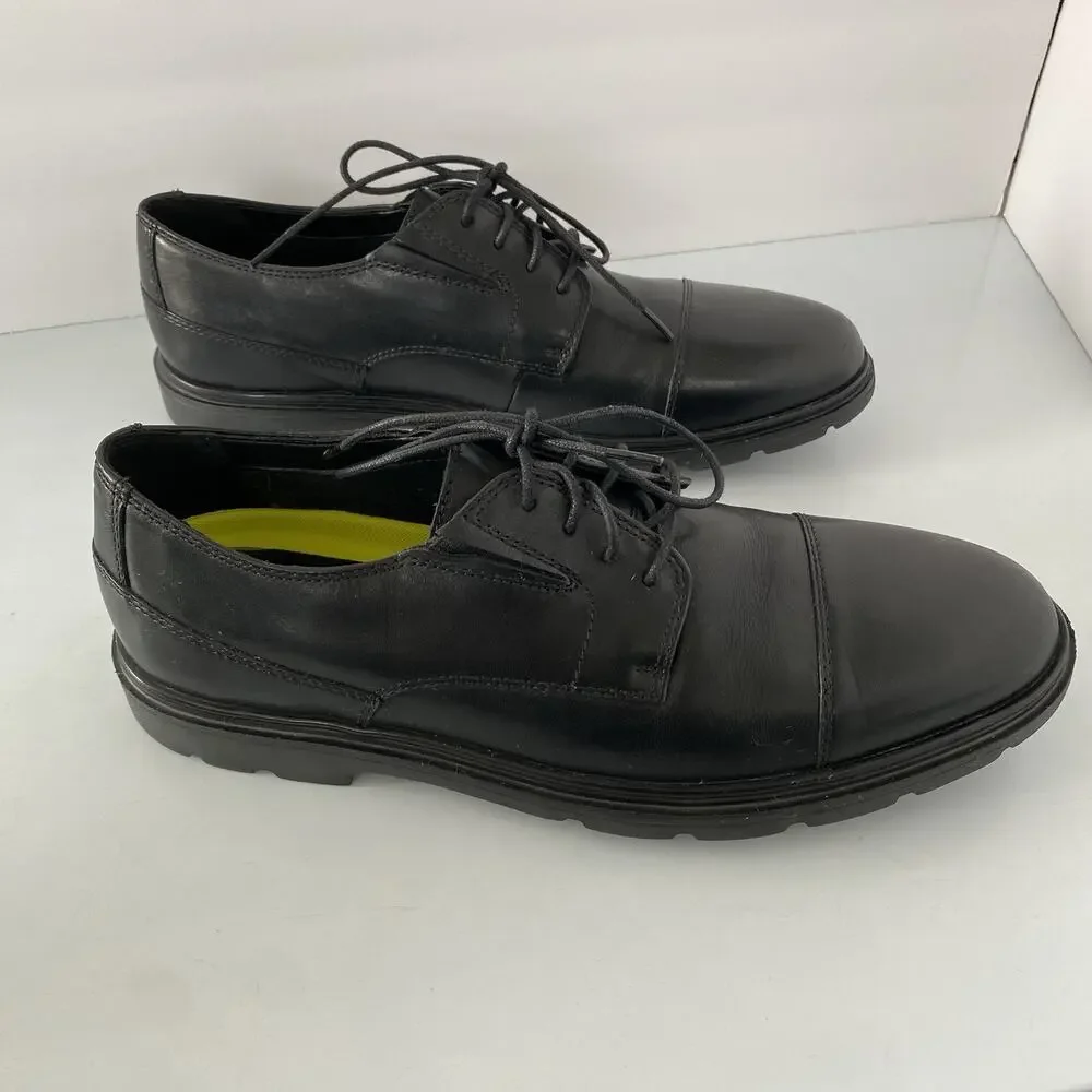 Mens Bostonian Black Leather Waterproof Shoes Size 9.5 Office Work Lightweight‎